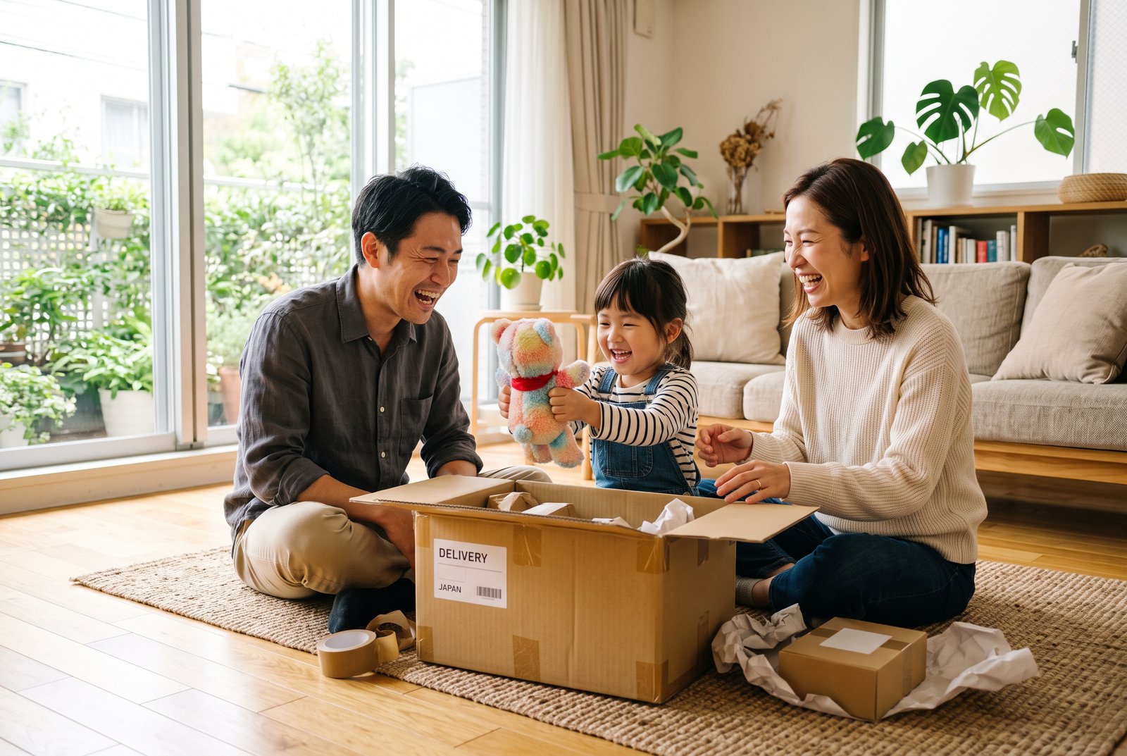 ECでのお買い物を楽しむ家族